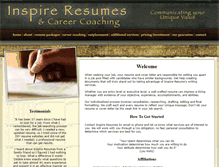 Tablet Screenshot of inspireresumes.com